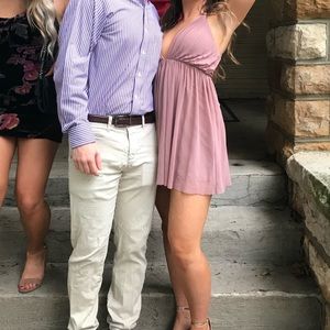 Deep V open back dress from Tobi